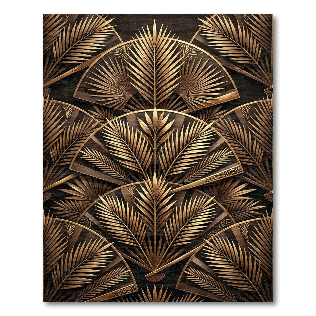 Gilded Fan Palm Art Deco Rug