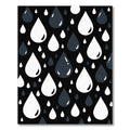 Dark Gray White Droplet Pattern Rug