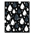 Dark Gray White Droplet Pattern Rug