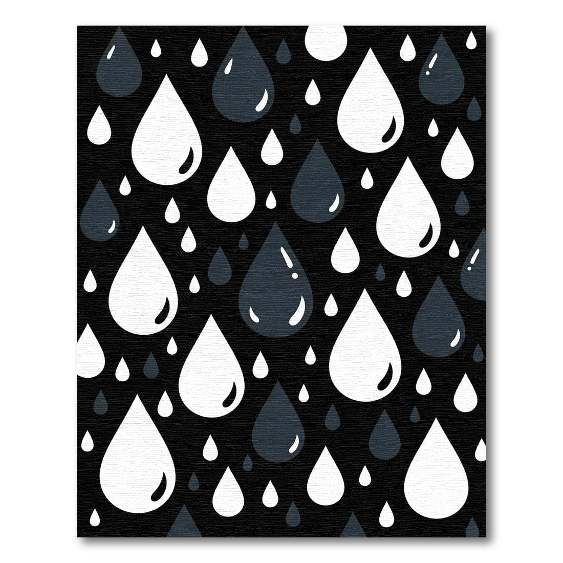Dark Gray White Droplet Pattern Rug