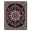 Ornate Burgundy Floral Medallion Chain Rug