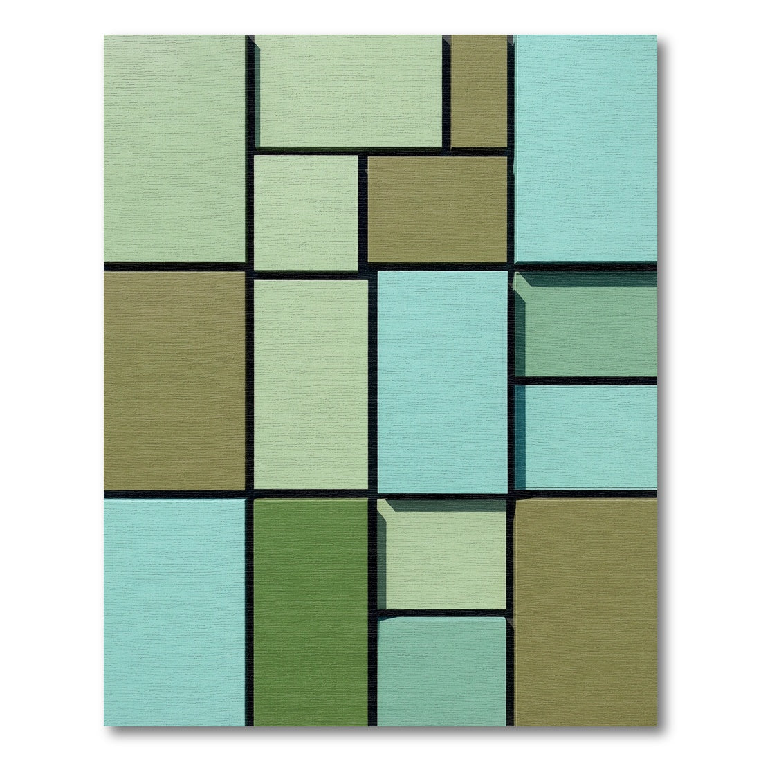 Cool Mint Square Cluster Rug