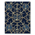 Navy Gold Nautical Anchor Chain Rug
