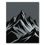 Monochromatic Mountain Peak Range Graphic Rug