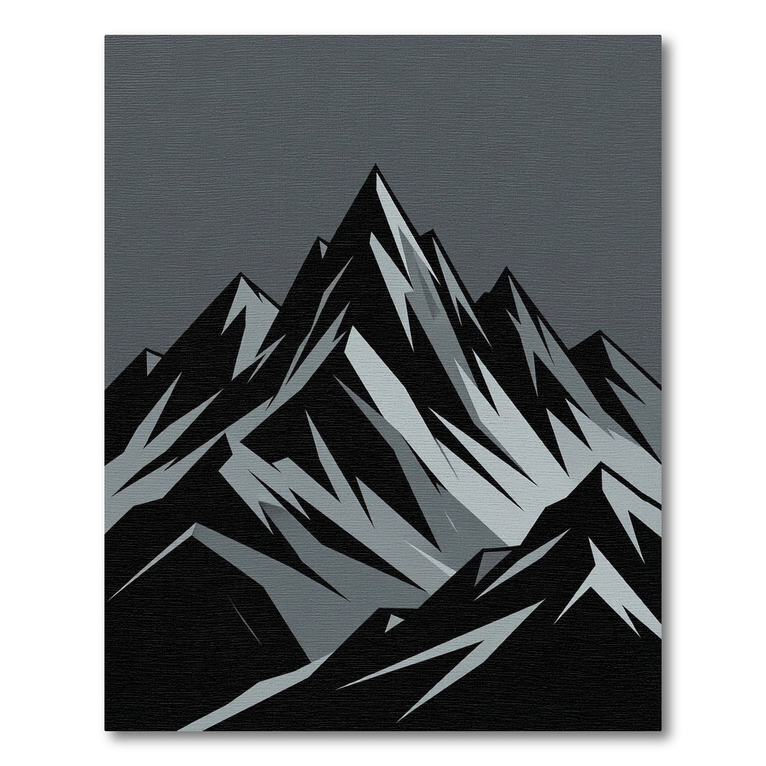 Monochromatic Mountain Peak Range Graphic Rug