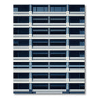 Minimalist Navy Grid Monochromatic Architecture Rug
