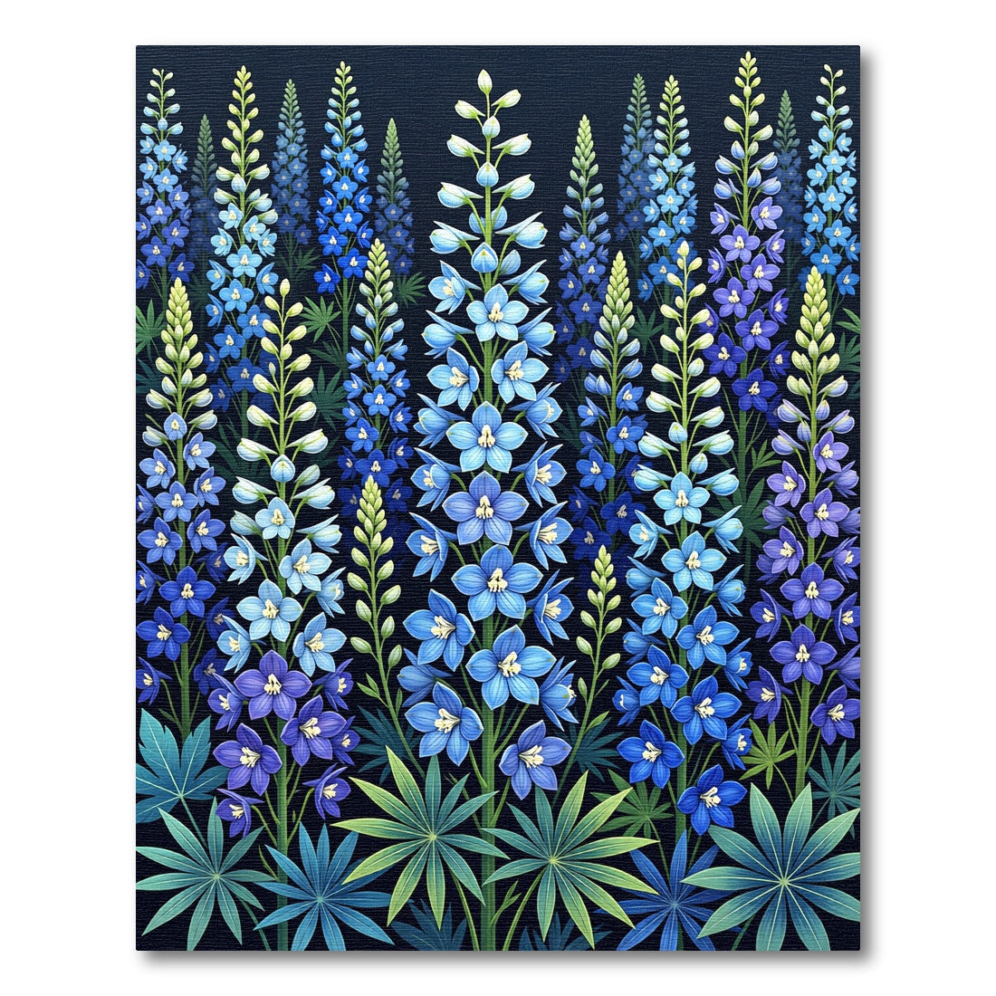 Stunning Blue Chandelier Larkspur Floral Rug