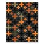Bold Geometric Cross Grid Earthy Tones Rug