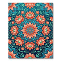 Coral Lotus Mandala Blue Medallion Harmony Rug