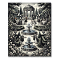 Baroque Garden Fountain Scenes Rug