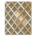 Neutral Interlocking Lattice Geometric Area Rug