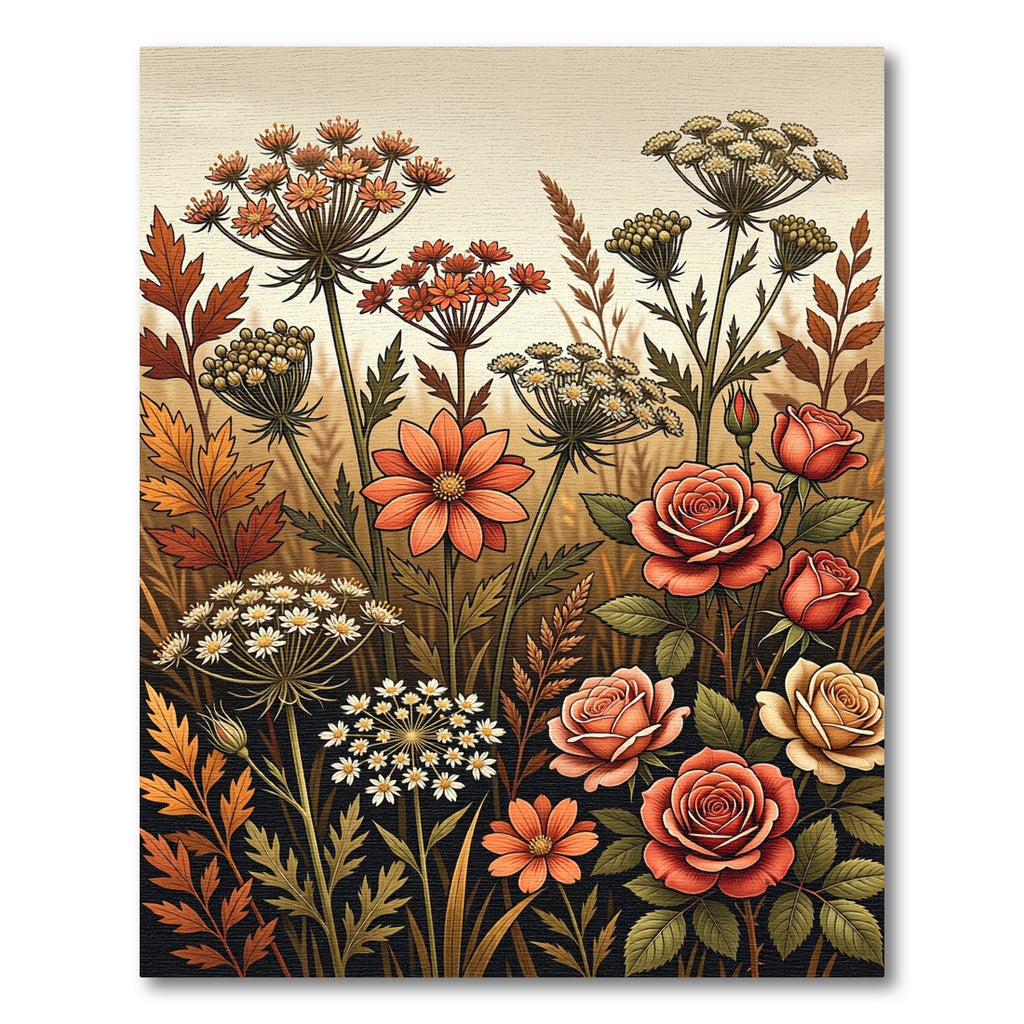 Autumnal Rose and Wildflower Meadow Rug
