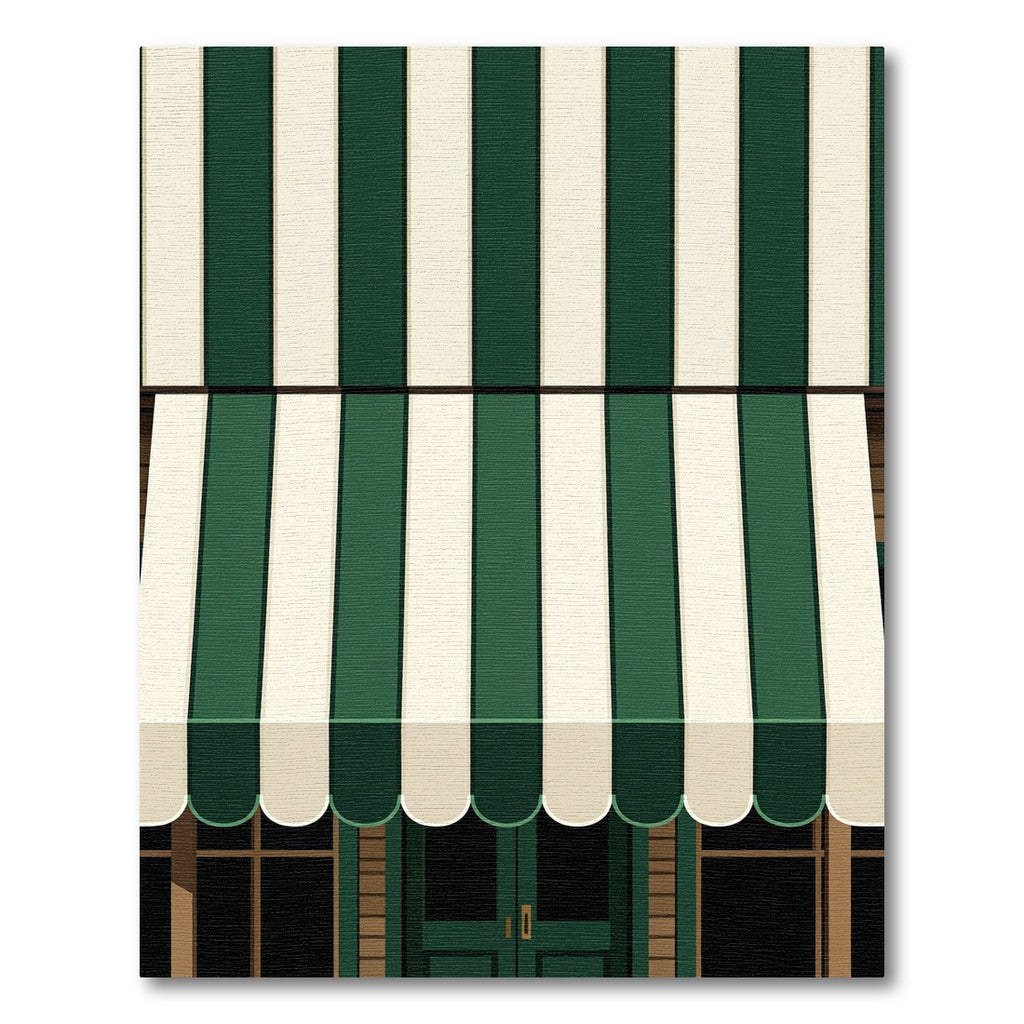 Emerald Cream Vertical Stripe Awning Rug