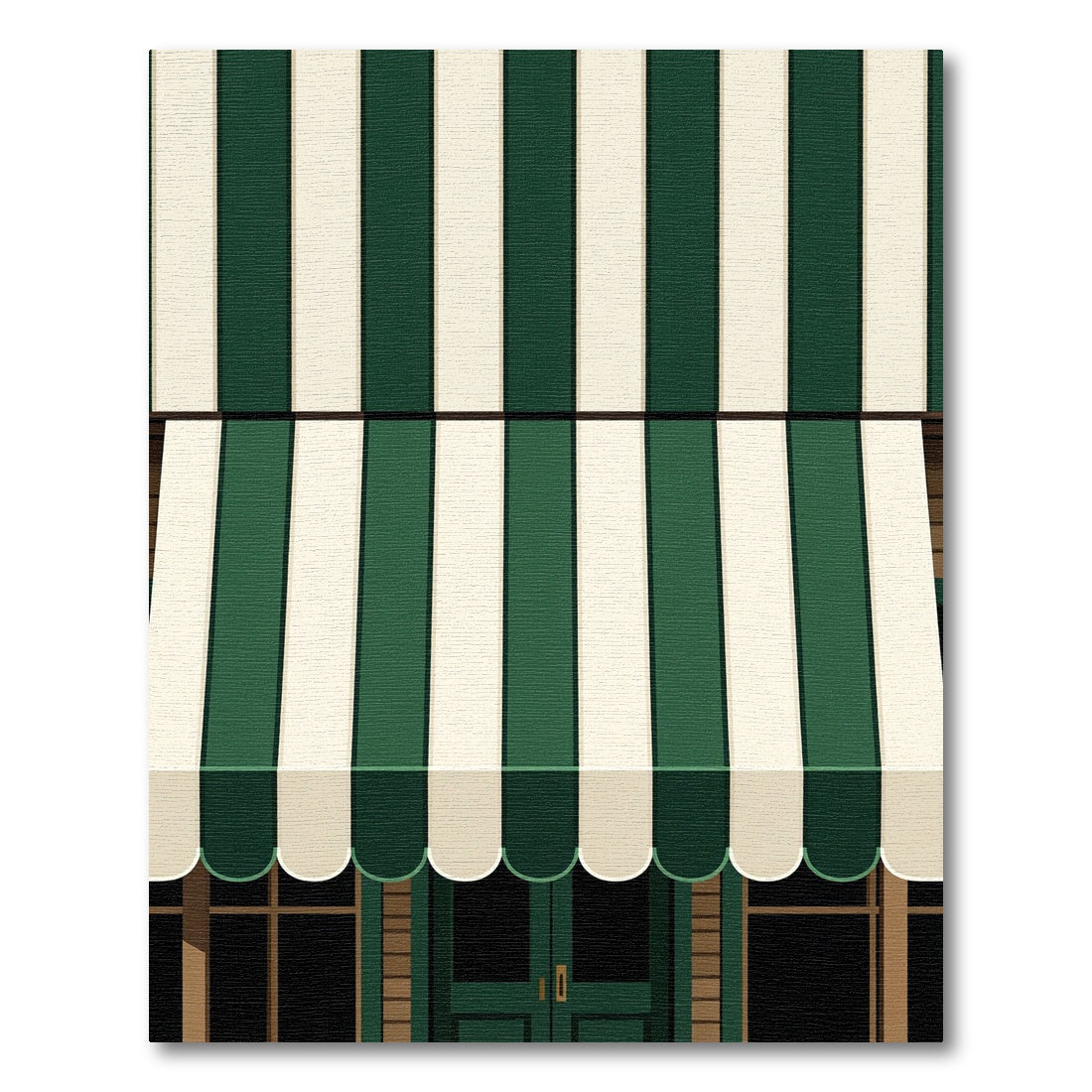 Emerald Cream Vertical Stripe Awning Rug