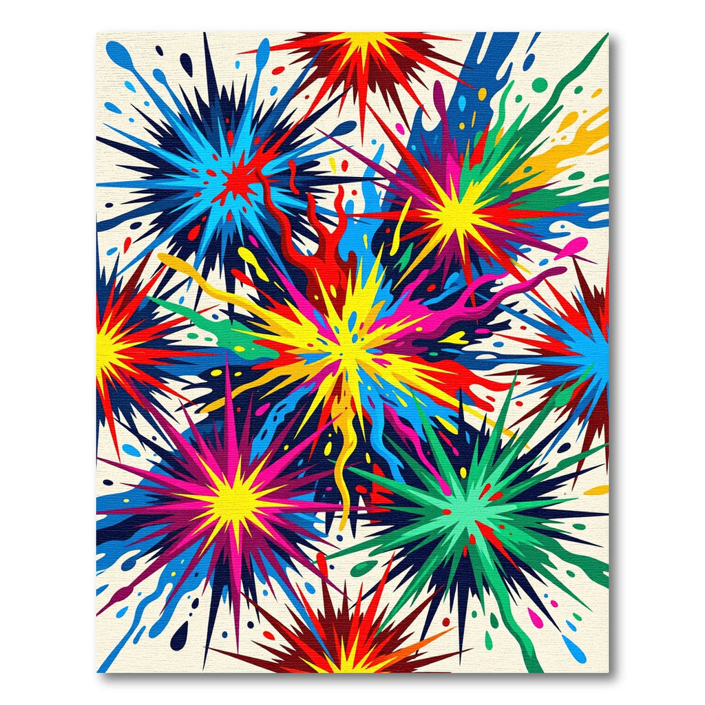 Vibrant Splatter Starburst Explosion Rug