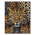 Intense Leopard Spots Animal Faces Rug