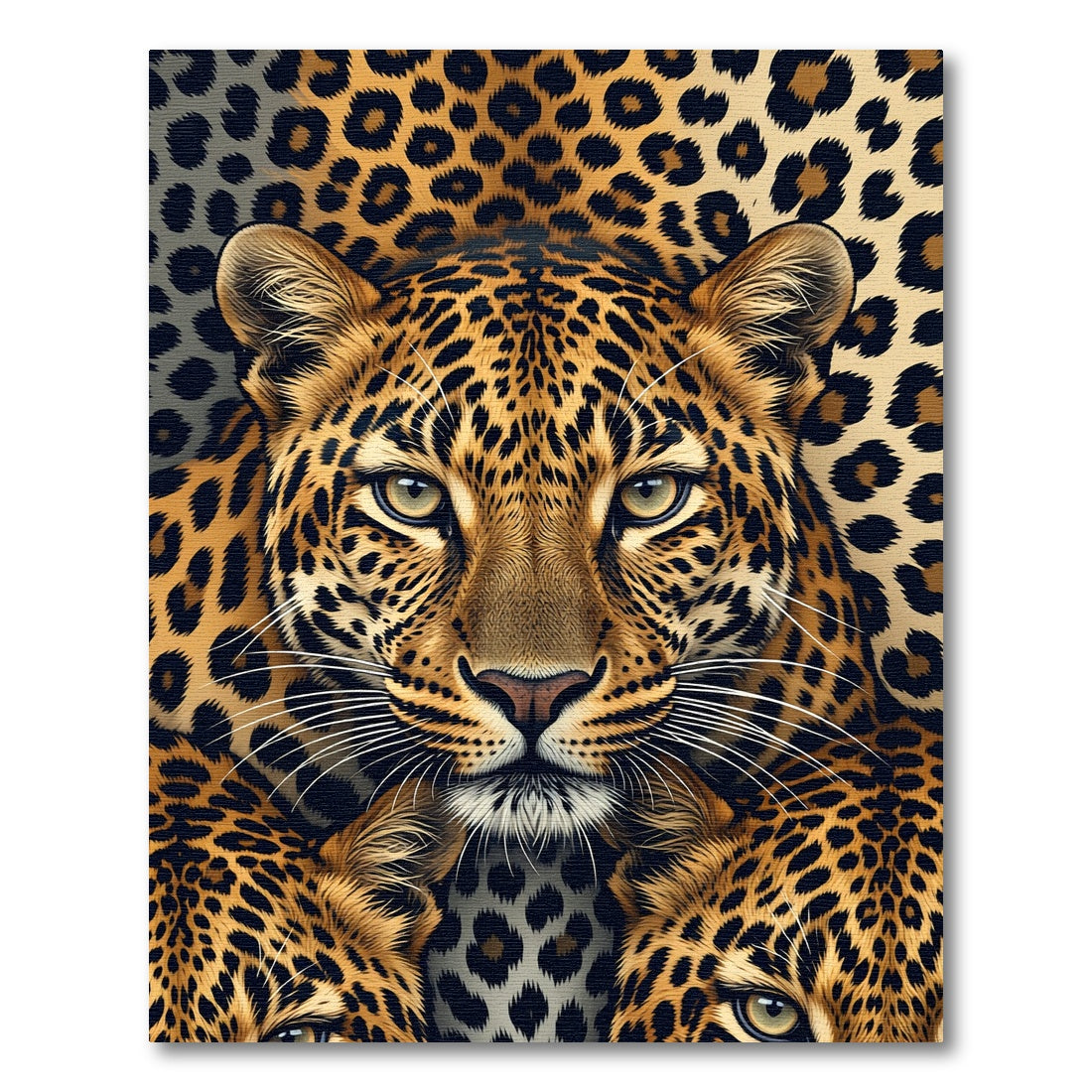 Intense Leopard Spots Animal Faces Rug