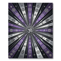 Radiating Om Purple Geometric Rays Rug