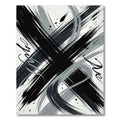 Modern Monochrome Abstract Brush Stroke Art Rug