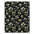 Black Botanical Floral Meadow Rug