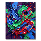 Vibrant Chaotic Splatter Art Rug