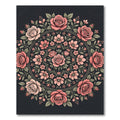 Elegant Pink Rose Floral Mandala Rug