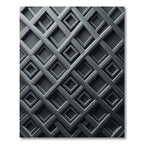 Sophisticated Charcoal Geometric Grid Rug