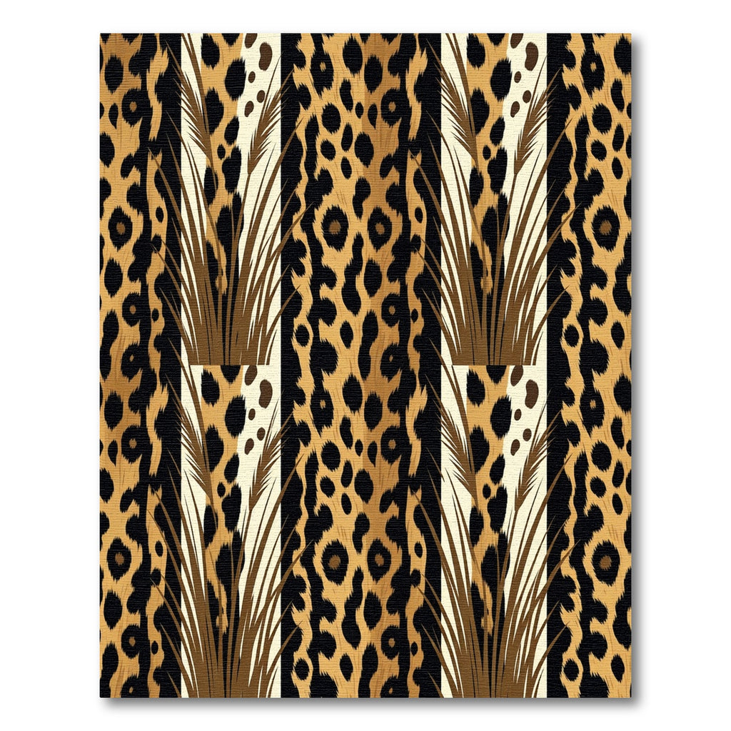 Leopard Print With Tall Grass Stripes Rug