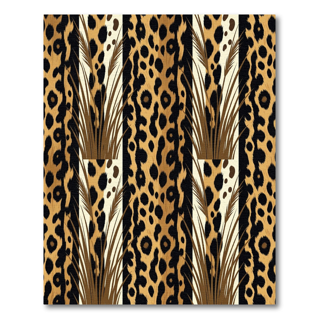 Leopard Print With Tall Grass Stripes Rug