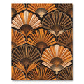 Burnt Orange Fan Art Deco Rug