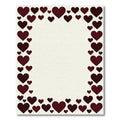 Deep Burgundy Romantic Heart Border Rug