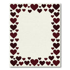 Deep Burgundy Romantic Heart Border Rug