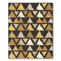 Distressed Golden Geometric Triangle Art Rug