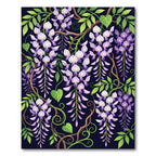 Purple Wisteria Vine Botanical Art Rug