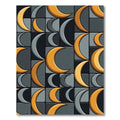 Golden Crescent Moon Geometric Rug