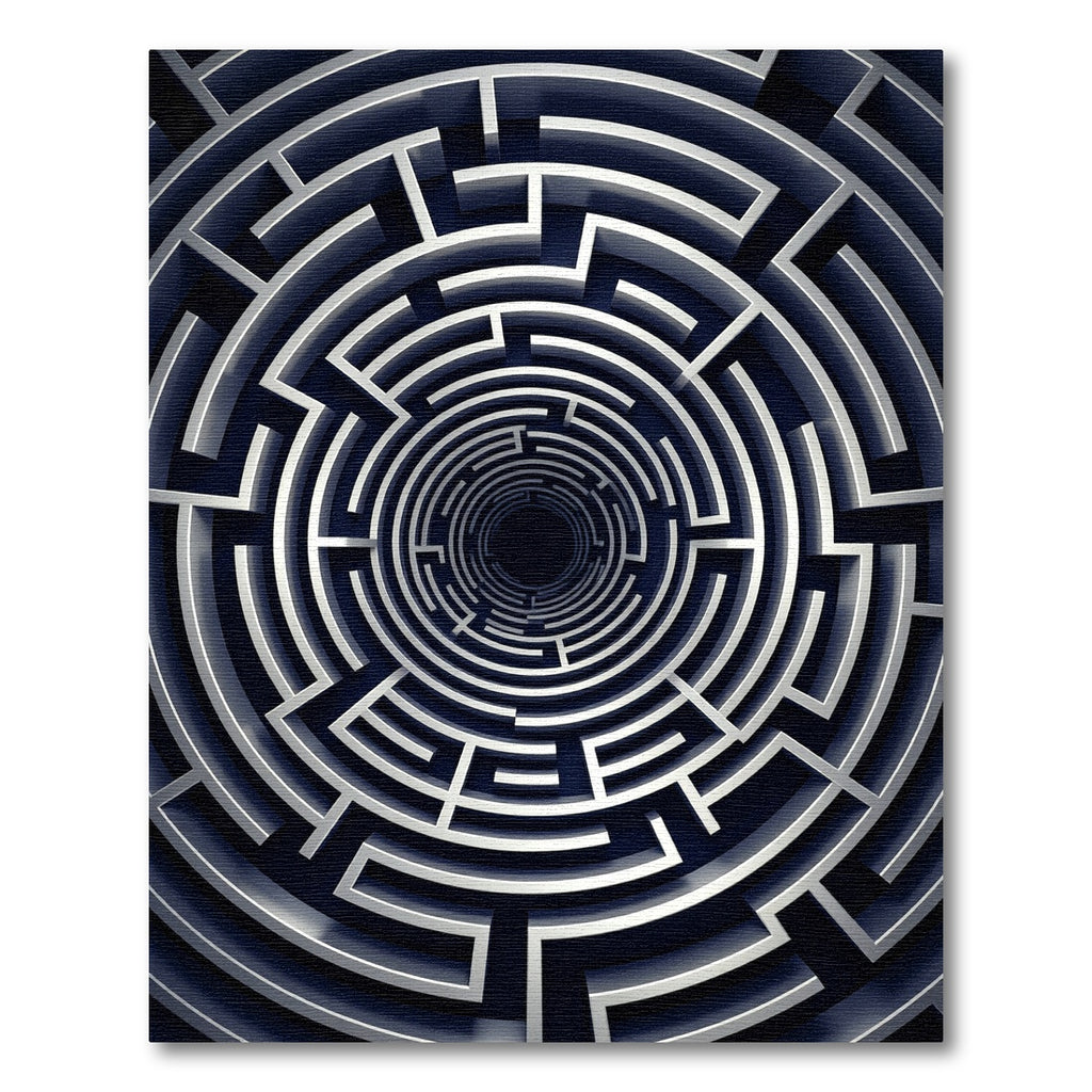 Monochromatic Circular Labyrinth Vortex Rug
