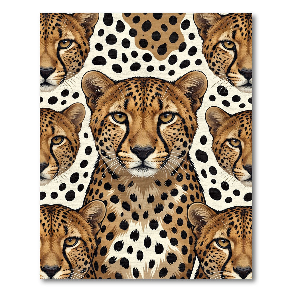 Golden Cheetah Spot Collage Rug