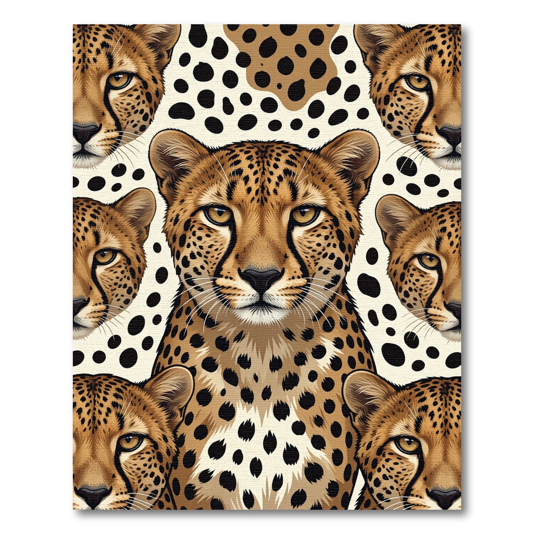 Golden Cheetah Spot Collage Rug