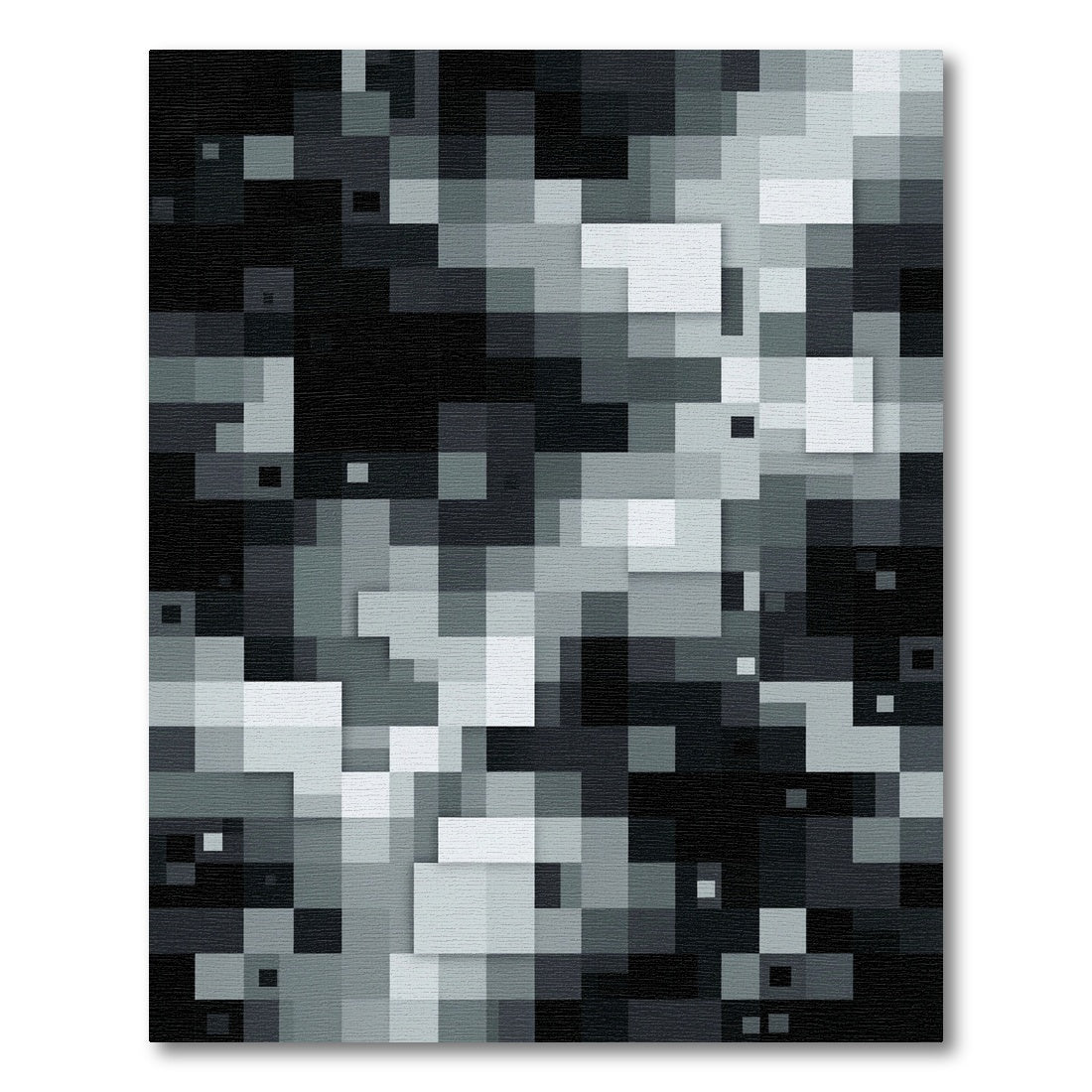 Monochromatic Pixelated Gradient Composition Rug