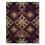 Art Deco Golden Sunburst Geometric Rug