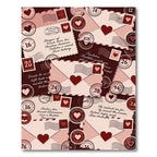 Red Heart Vintage Envelope Collage Rug