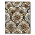 Art Deco Gold White Sunburst Circles Rug