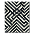 Modern Black and White Geometric Maze Rug