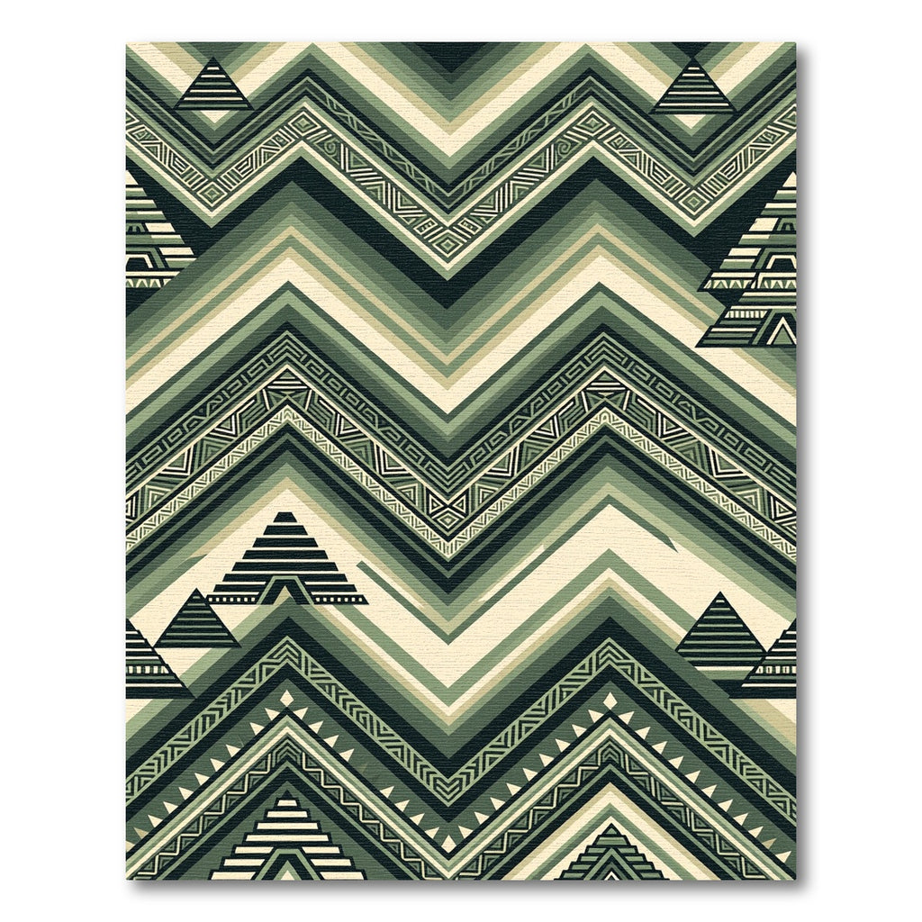 Sage Geometric Aztec Zigzag Chevron Rug