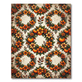 Autumn Wreath Floral Persimmon Harvest Art Rug