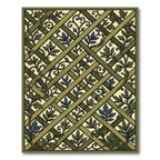 Olive Green Lattice Vine Rug