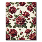 Rich Burgundy Red Rose Garland Rug