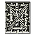 Monochromatic Modern Abstract Geometric Maze Rug