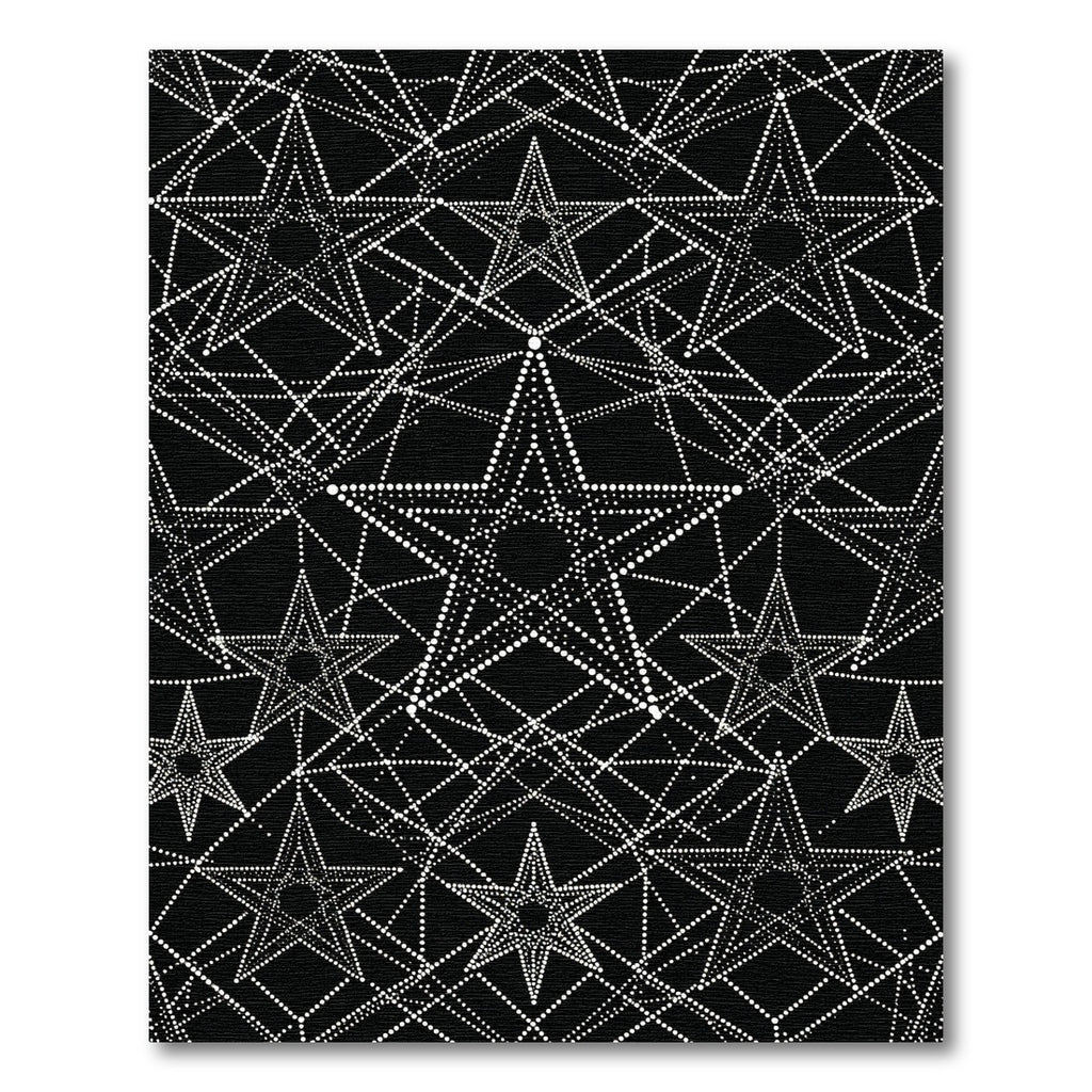 Black White Geometric Star Dotted Rug