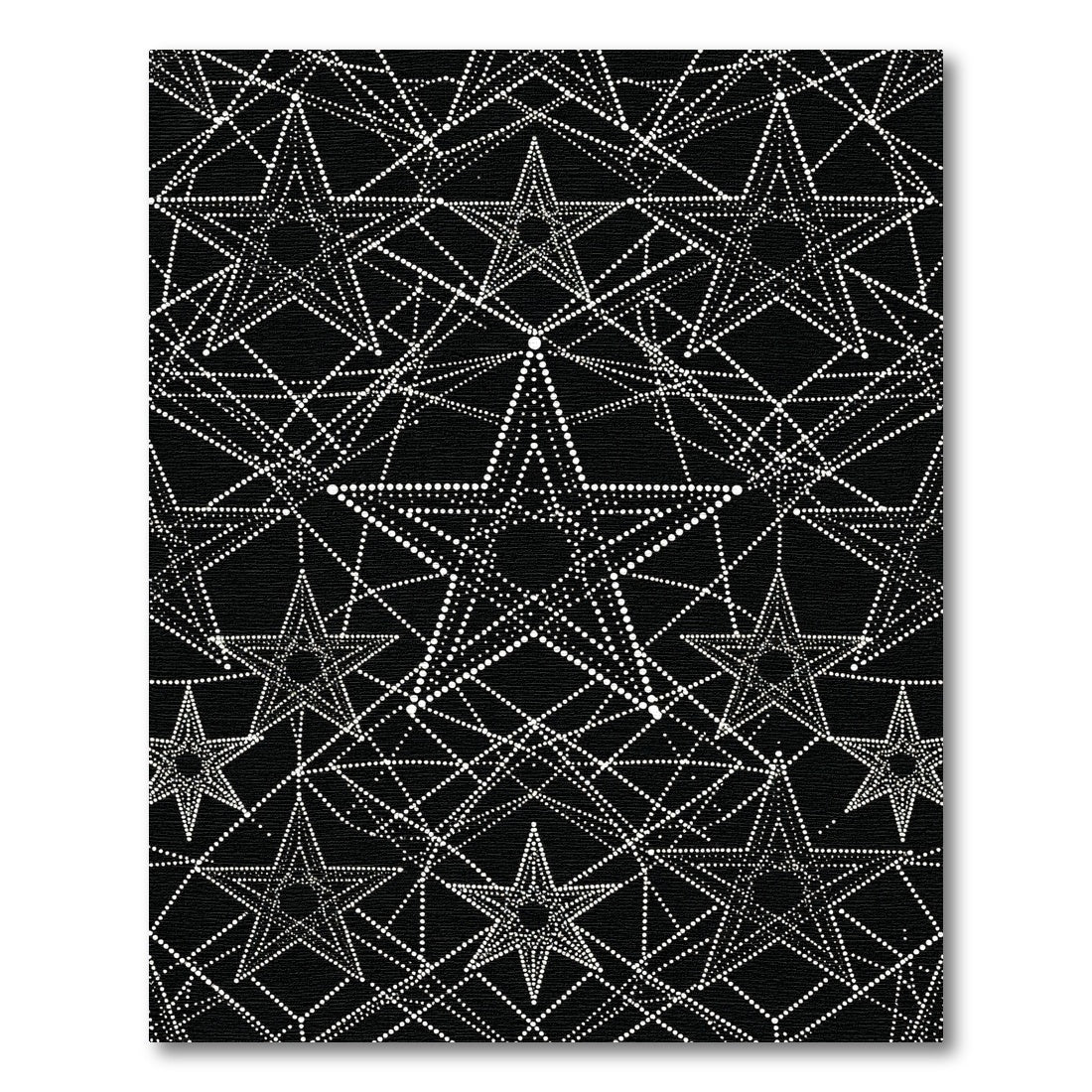 Black White Geometric Star Dotted Rug